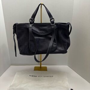 Aimee Kestenberg Bleeker Tote Bag – Genuine Navy Blue Distressed Leather